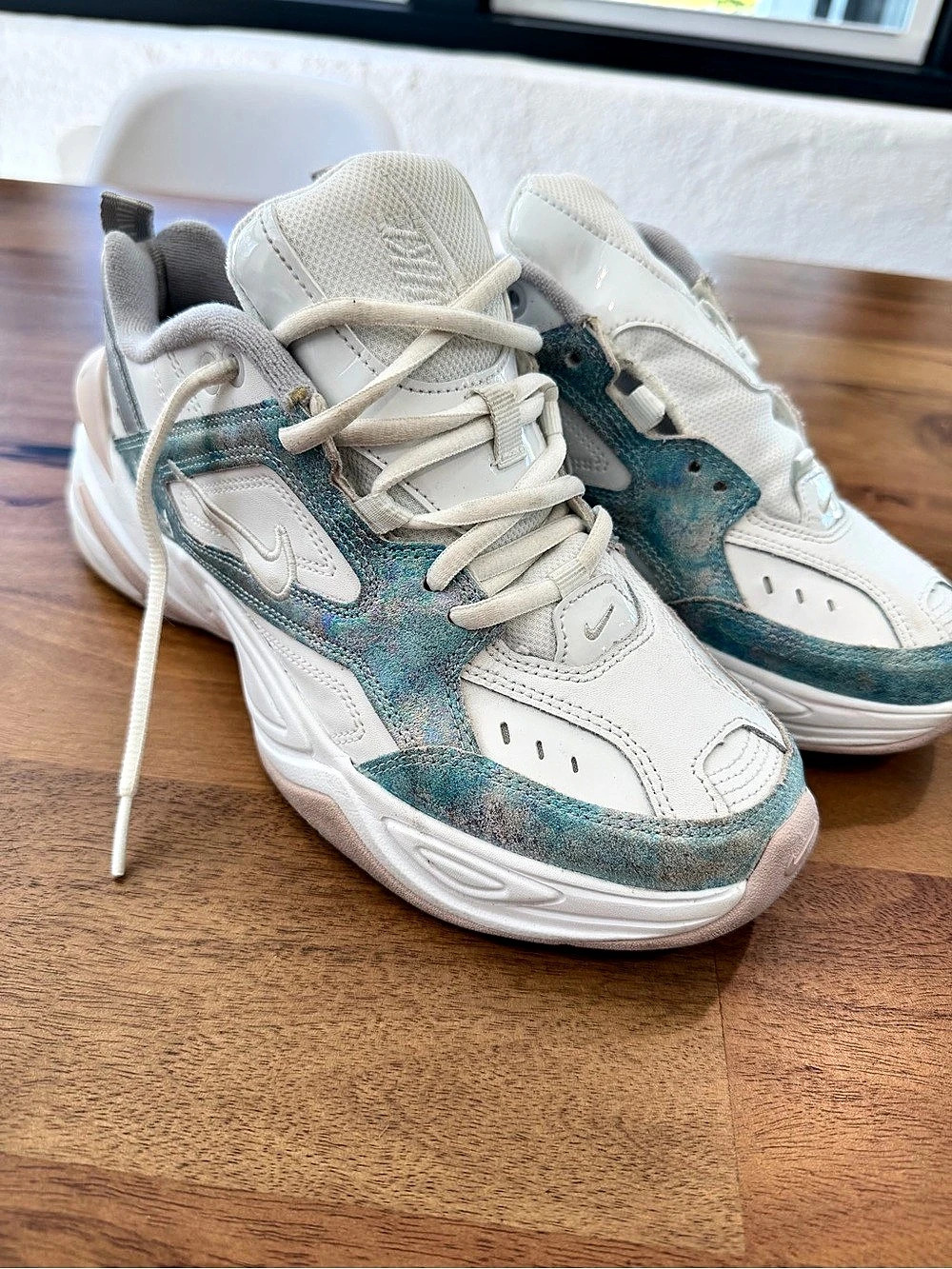 Nike M2K Tekno "Iridescent" Sneakers White & Blue US 8